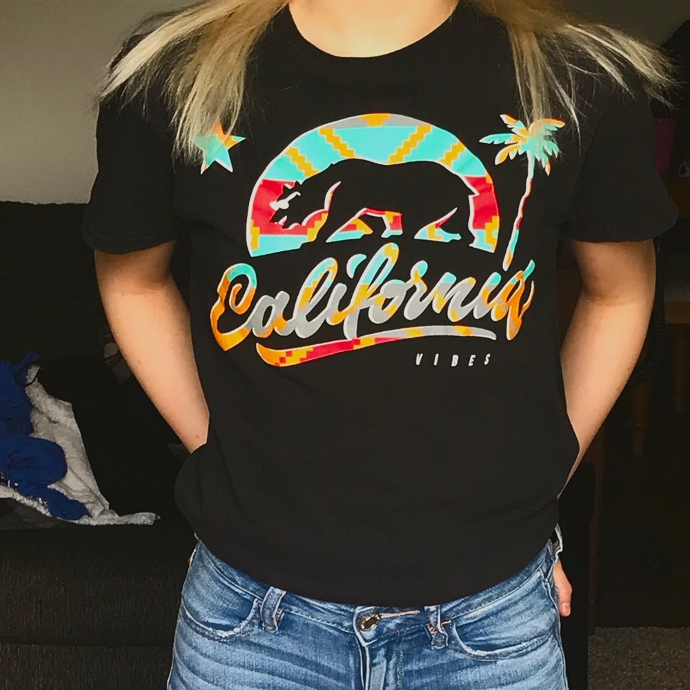 American eagle jeans and California shirt